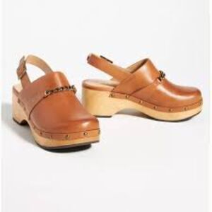 Anthropologie Silent D Georgia Slingback Heeled Clogs Sz 39